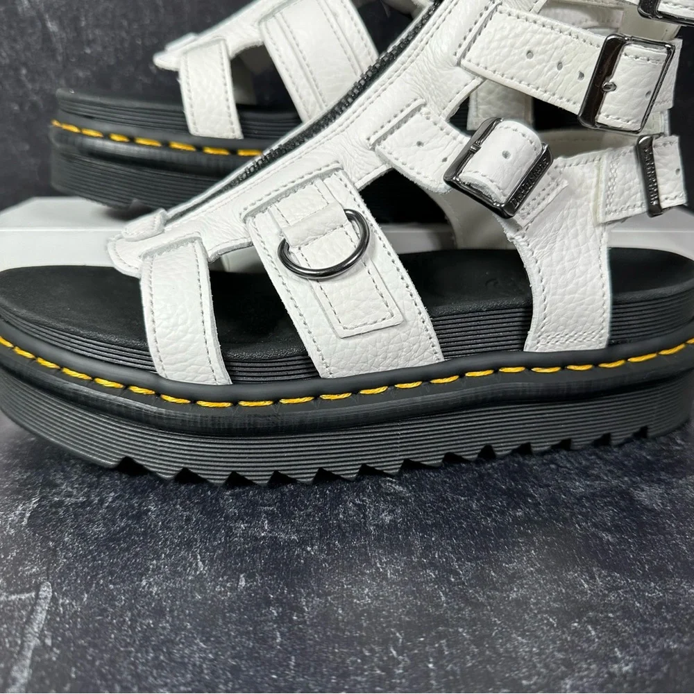 DOC OLSON ZIPPED MILLED NAPPA LEATHER STRAP GLADIATOR SANDALS WOMENS SIZE 8 NEW - Picture 7 of 10
